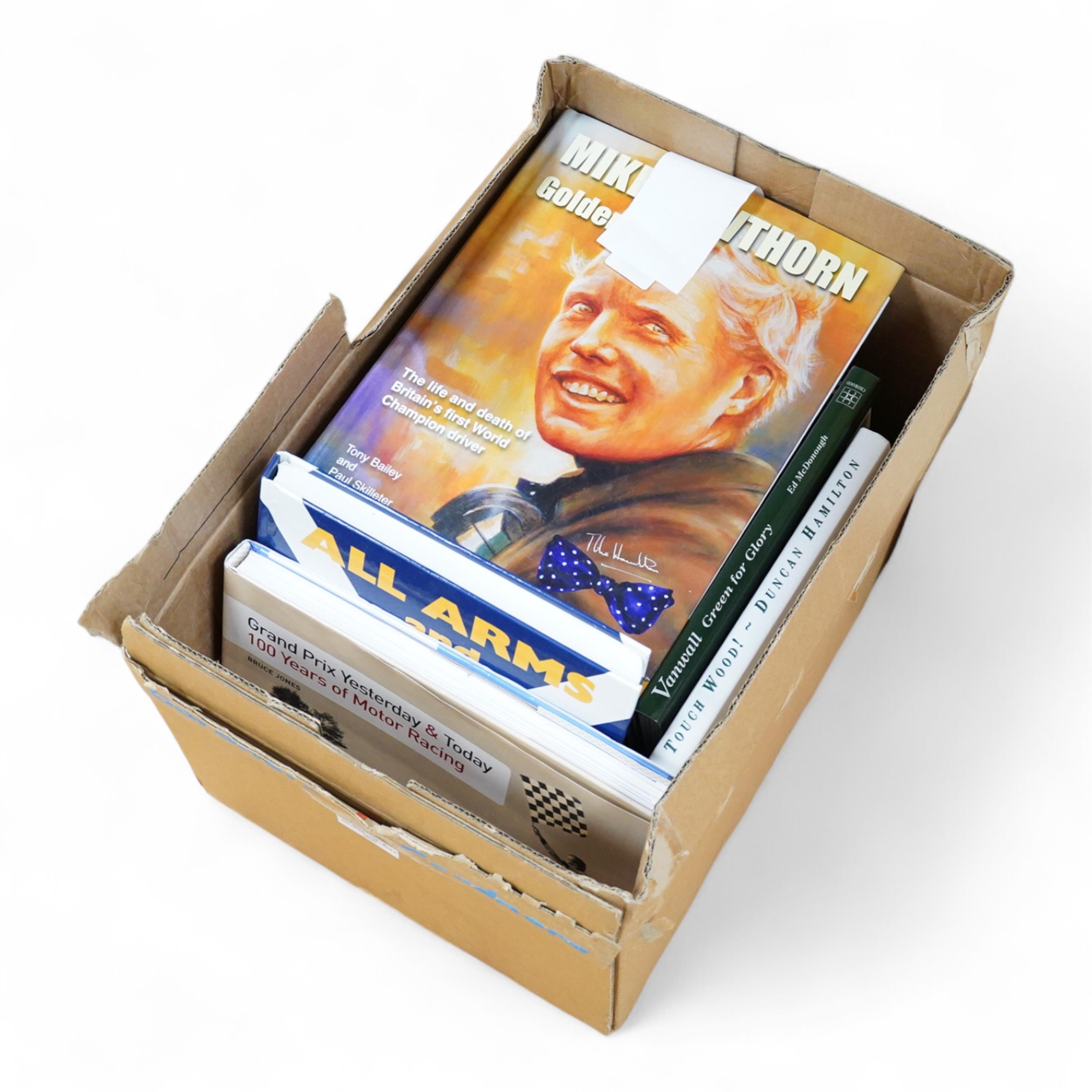 Bailey, Tony & Skilleter, Paul - Mike Hawthorn: golden boy ... illus. throughout (some coloured); publisher's cloth & d/wrapper, tall 4to. reprinted, 2009. *authors signed card on half title; McDonough, Ed. - Vanwall: Gr